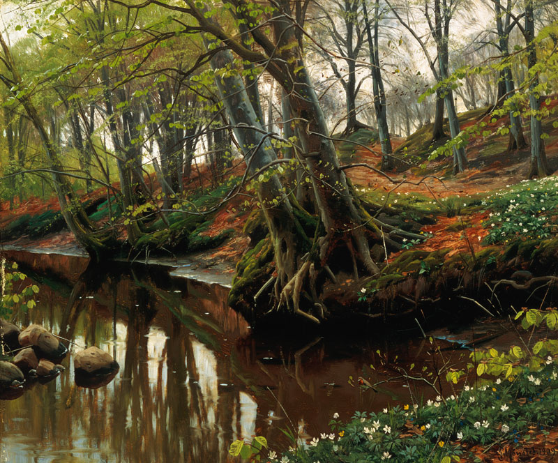 Spring day at the Waldesrand. a Peder Moensted