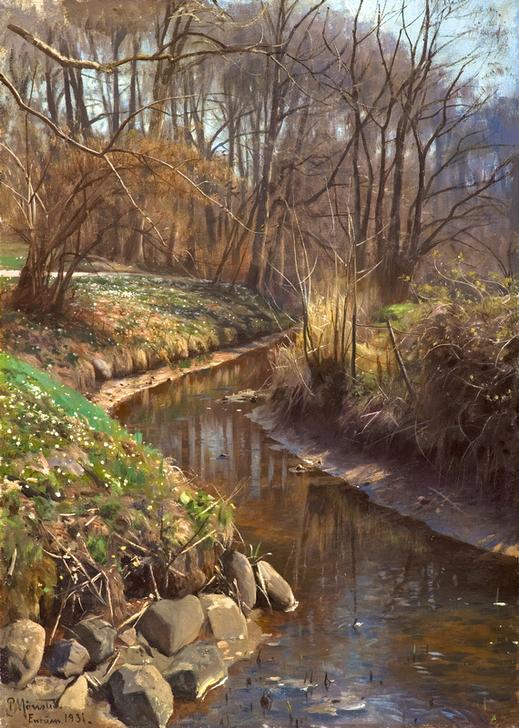 Spring at the Forest Stream a Peder Moensted