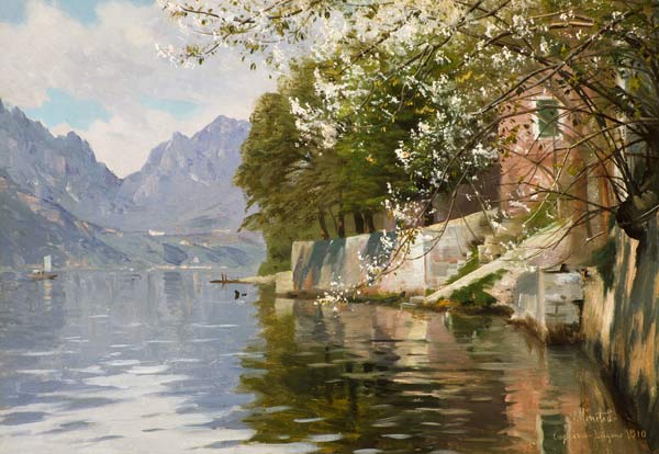 Spring Day on Lake Lugano a Peder Moensted