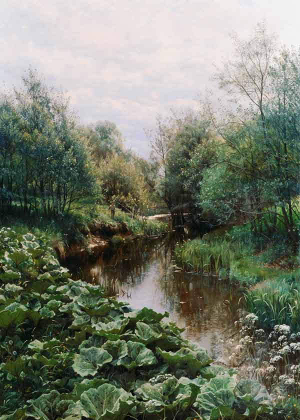 Summer's day at a little river. a Peder Moensted