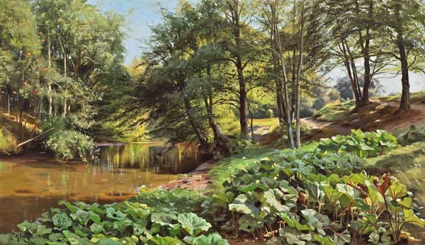 Sunny May Day at the Forest Stream a Peder Moensted