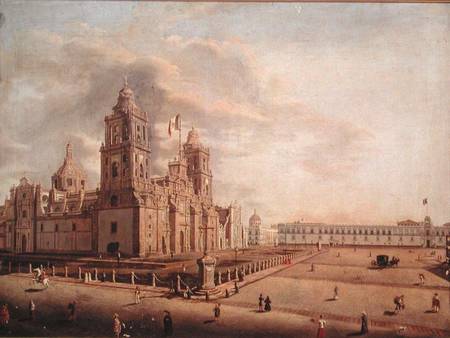 The Catedral Metropolitana and the Palacio Nacional a Pedro Gualdi