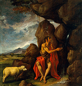 Johannes of the Täufer in the desert a Pedro Orrente