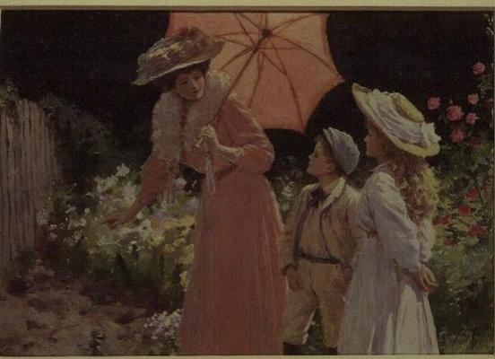 A Lady with a Parasol showing how to make a Strawberry Barrel a Percy Tarrant
