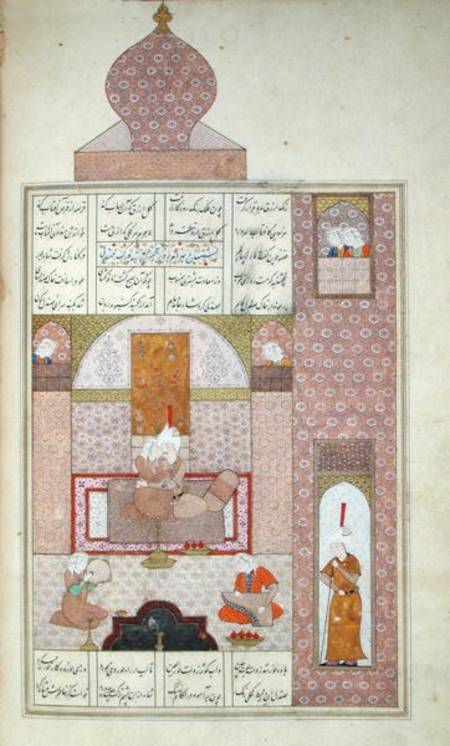 Ms D-212 fol.221b Bahram (420-28) Visits the Princess of Rum, illustration to 'The Seven Princesses' a Persian School