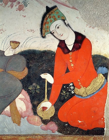 Courtier at the Court of Shah Abbas I (detail) a Persian School
