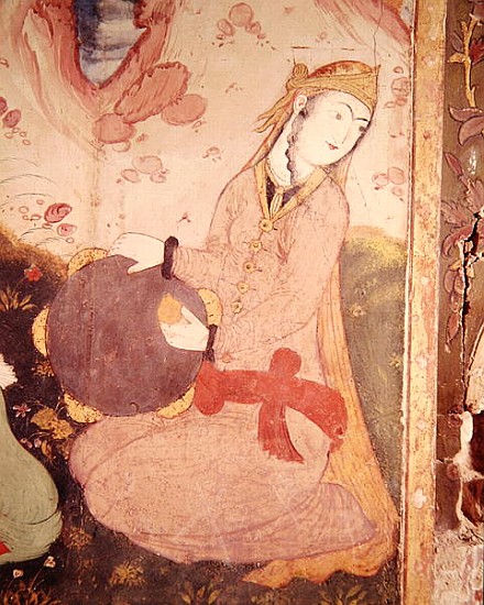 Musician from the Court of Shah Abbas, 1585-1627 (detail) a Persian School