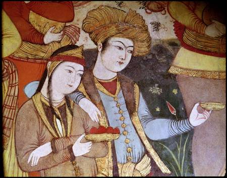 Nobles at the Court of Shah Abbas I (1588-1629)  (detail) a Persian School