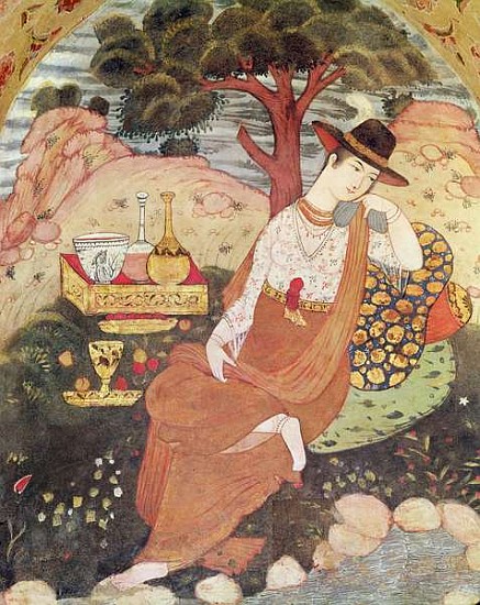 Princess sitting in a garden, Safavid Dynasty a Persian School