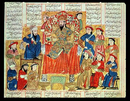 A Sultan and his Court, illustration from the 'Shahnama' (Book of Kings) a Persian School