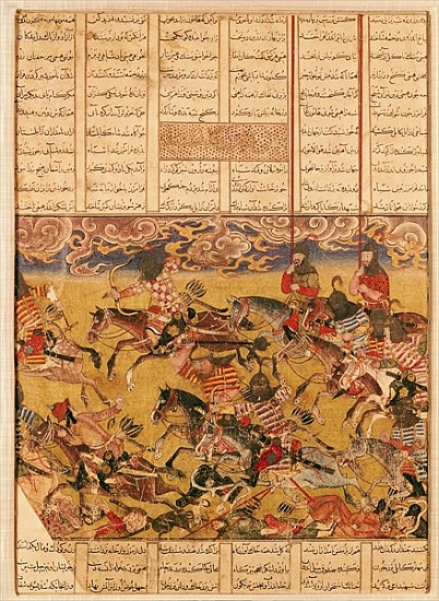 The Charge of the Cavaliers of Faramouz, illustration from the ''Shahnama'' (Book of Kings), Abu''l- a Persian School