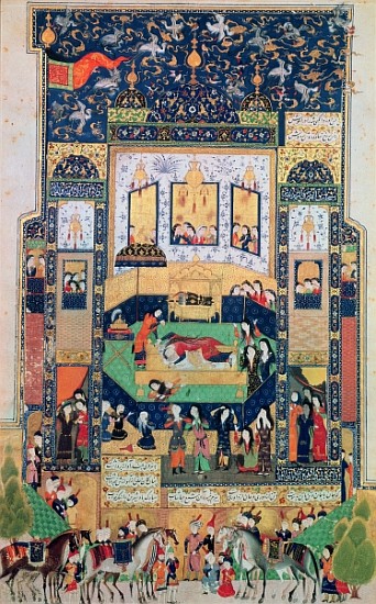 The Death of Shirin, illustration to ''Khosro and Shirin'' Elias Nezami (1140-1209), 1504 (gouache & a Persian School