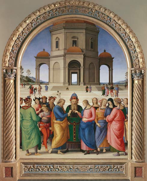 The mystical wedding of the St. virgin at 1500. a Perugino (alias Pietro di Cristoforo Vanucci)