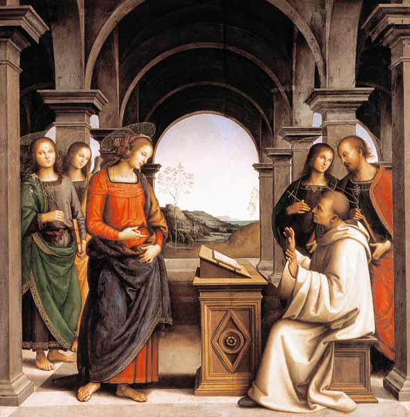Vision of holy Bernhard a Perugino (alias Pietro di Cristoforo Vanucci)