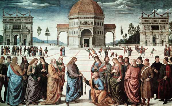Perugino / Giving the key to Peter a Perugino (alias Pietro di Cristoforo Vanucci)
