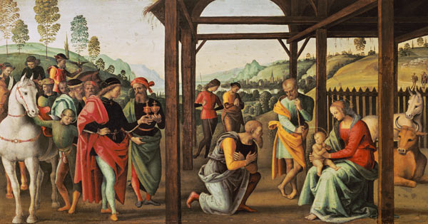 Perugino, Adoration of the Magi / Paint. a Perugino (alias Pietro di Cristoforo Vanucci)