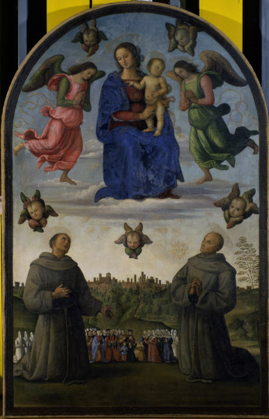 P.Perugino / Mary with Child & Saints a Perugino (alias Pietro di Cristoforo Vanucci)