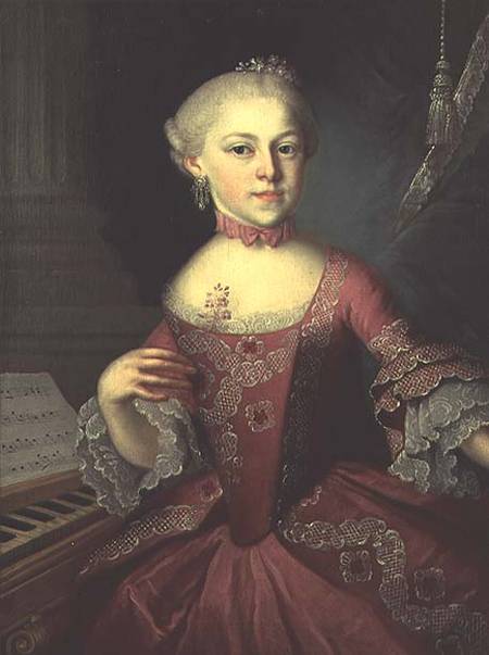 Maria-Anna Mozart, called 'Nannerl'(1751-1829), sister of Wolfgang Amadeus Mozart a Peter Anton Lorenzoni