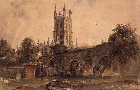 Gloucester Cathedral with the Ruins of St. Catherine's Church a Peter de Wint