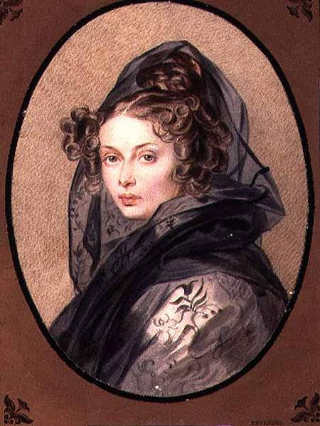 Portrait of Alexandra Grigorievna Muravyova (1804-32) a Peter Fedorowitsch Sokolov
