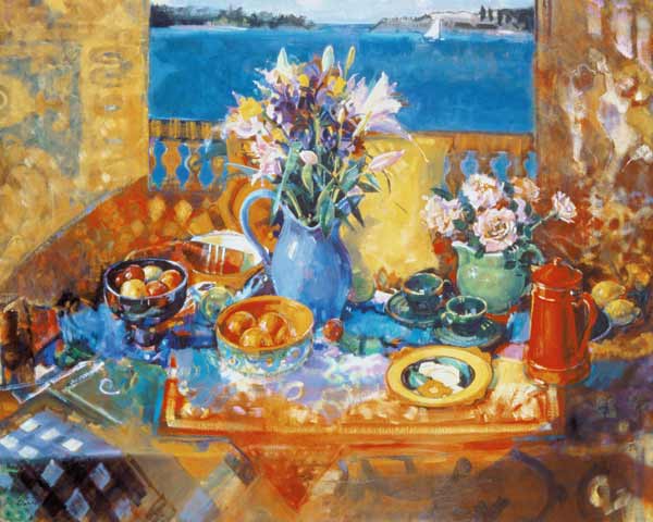 The Balcony Table (oil on canvas)  a Peter  Graham