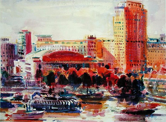 The South Bank, 2002 (w/c on paper)  a Peter  Graham