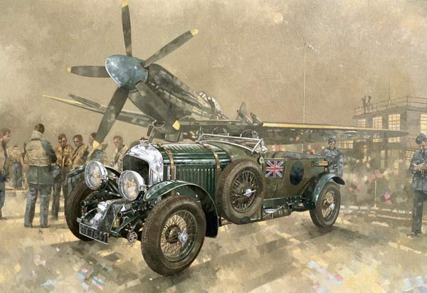 Bentley and Spitfire (oil on canvas)  a Peter  Miller