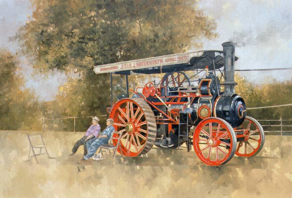 Traction Engine at the Great Eccleston Show, 1998 (oil on canvas)  a Peter  Miller