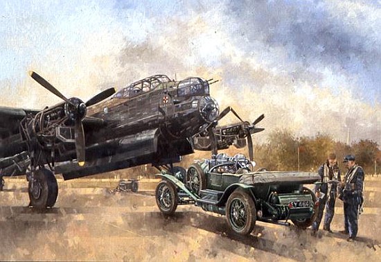 A Lancaster and a Bentley, 2000 (oil on canvas)  a Peter  Miller