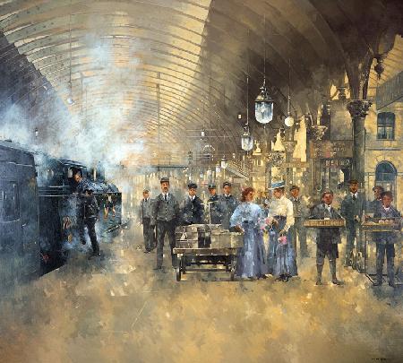 York Railway Station (oil on canvas) 