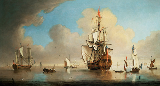 British men-o'-war and other ships a Peter Monamy