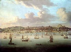 The British Fleet Sailing into Lisbon Harbour