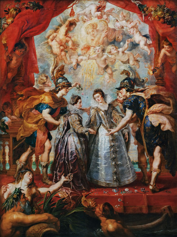 The Exchange of the Princesses at the Spanish Border. (The Marie de' Medici Cycle) a Peter Paul Rubens