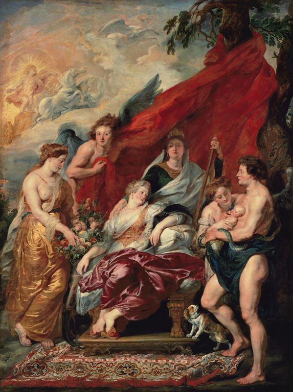The Birth of the Dauphin at Fontainebleau (The Marie de' Medici Cycle) a Peter Paul Rubens