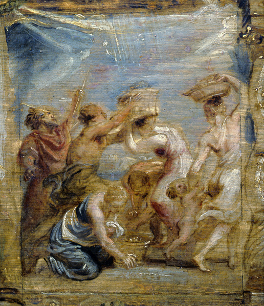 Israelites gathering manna, c.1626-28 (oil on wood ) a Peter Paul Rubens