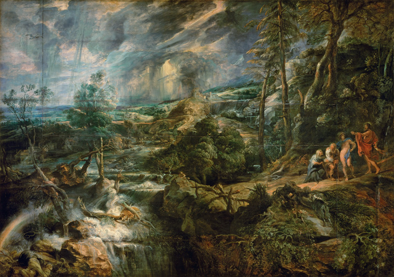 Landscape with Philemon and Baucis a Peter Paul Rubens