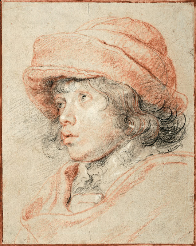 Rubens's Son Nicolaas Wearing a Red Felt Cap a Peter Paul Rubens