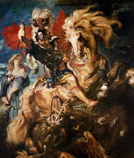 St. Georg in the fight with the hang-glider a Peter Paul Rubens