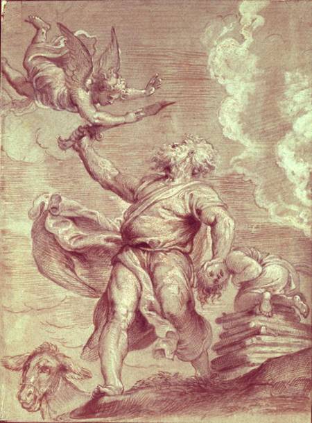 Abraham's Sacrifice of Isaac, after Titian cil & a Peter Paul Rubens