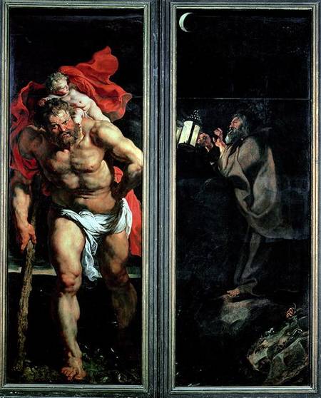 St. Christopher and the Hermit, outside shutters of the Descent from the Cross triptych a Peter Paul Rubens