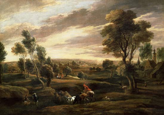 Extensive wooded landscape a Peter Paul Rubens