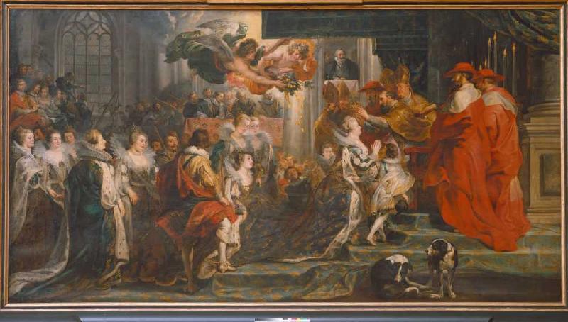 The coronation Maria De'Medici to the queen in Saint Denis on May 13th a Peter Paul Rubens