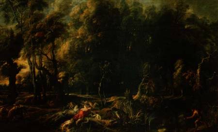 Landscape with the Hunt of the Calydonian Boar a Peter Paul Rubens