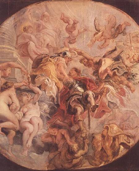 Minerva and Mercury Conduct the Duke of Buckingham (1592-1628) to the Temple of Virtue a Peter Paul Rubens