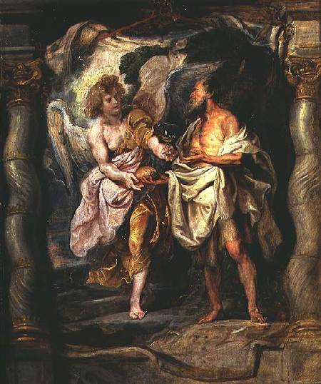 The Prophet Elijah and the Angel in the Wilderness a Peter Paul Rubens