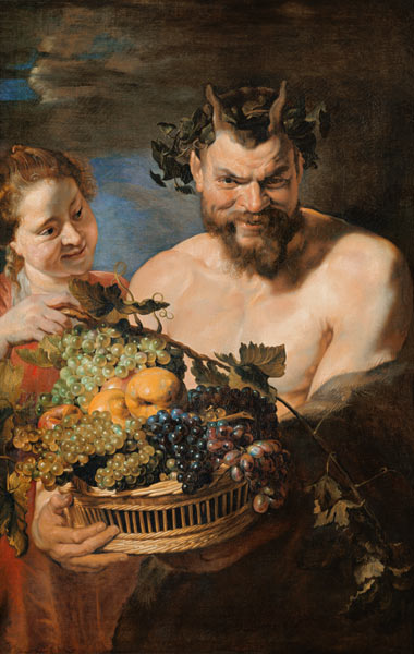 Satyr and girl with Früchtekorb. a Peter Paul Rubens