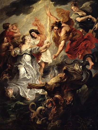 The Reconciliation of Marie de Medici and her son, 15th December 1621, 1621-25 a Peter Paul Rubens