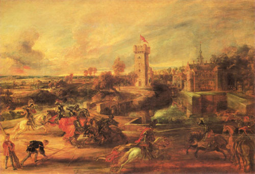 Tournament at the water-jump a Peter Paul Rubens