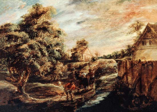 Wooded Landscape at Sunset a Peter Paul Rubens