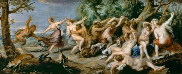 Diana and her Nymphs Surprised by Fauns a Peter Paul Rubens